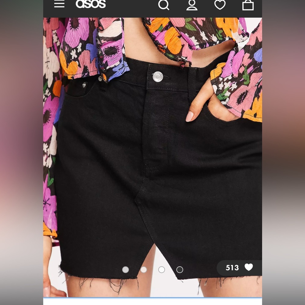 ASOS DENIM BLACK MINI SKIRT